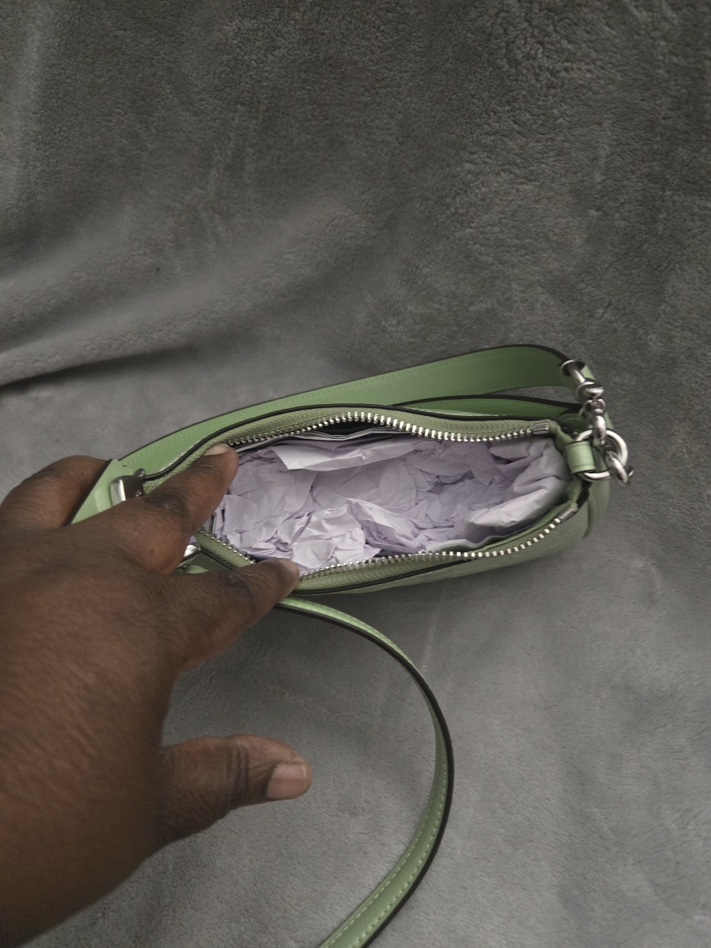 Coach Signature Small Shoulder Bag in Mint Green - Picture 4 of 4